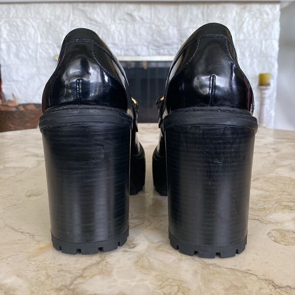 Madden Girl Kelsey-C Chunky Platform Heeled Chain Detail Loafers - Picture 9 of 11